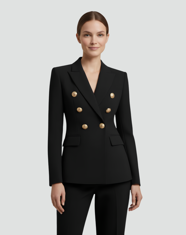 Anne | Women's Double-Breasted Tailored Blazer with Gold-Tone Buttons