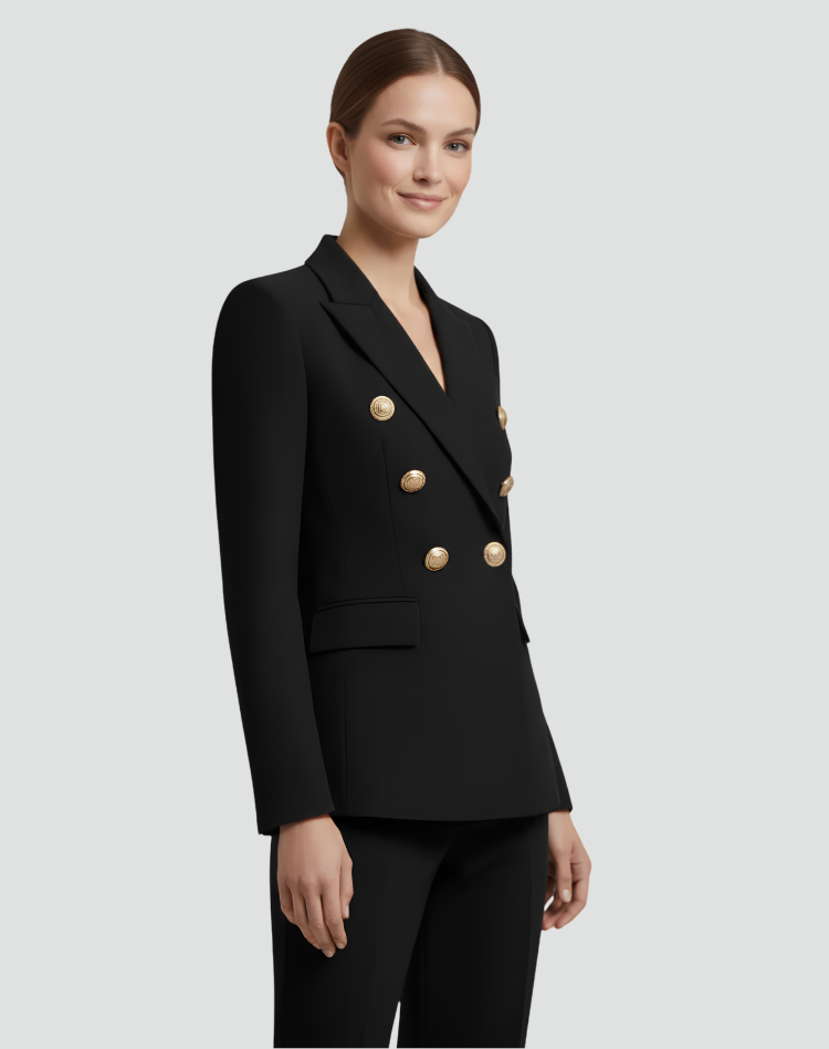 Anne | Women's Double-Breasted Tailored Blazer with Gold-Tone Buttons