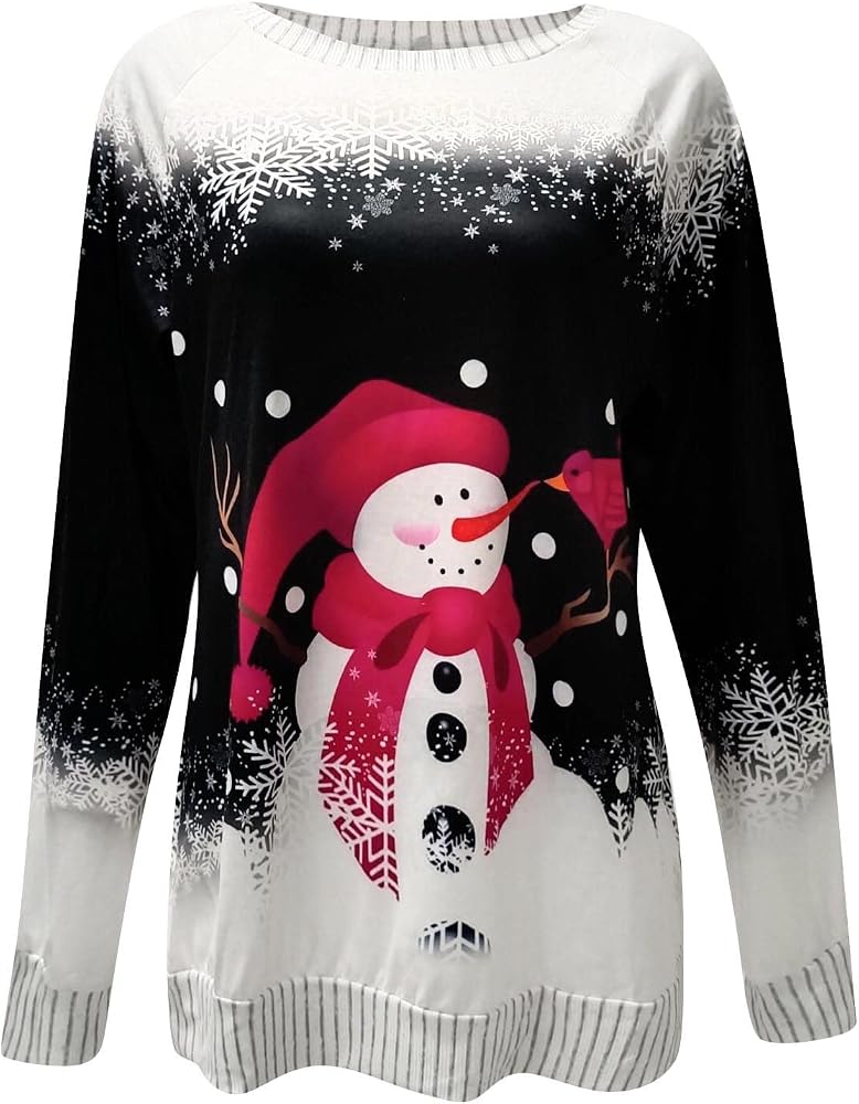 Corinne | Women's Snowman Print Christmas Sweatshirt Dress