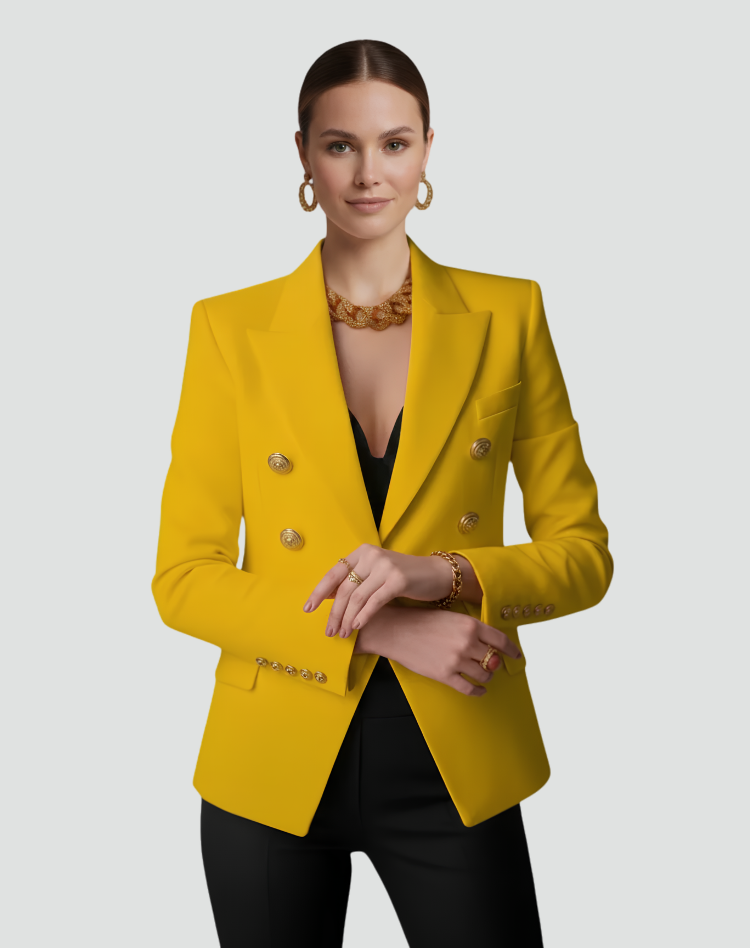 Anne | Women's Double-Breasted Tailored Blazer with Gold-Tone Buttons