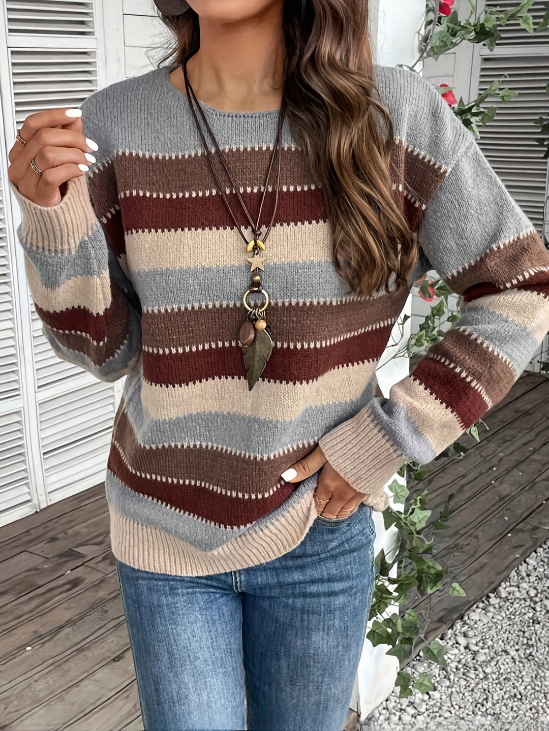 Abigail | Women's Striped Round-Neck Sweater