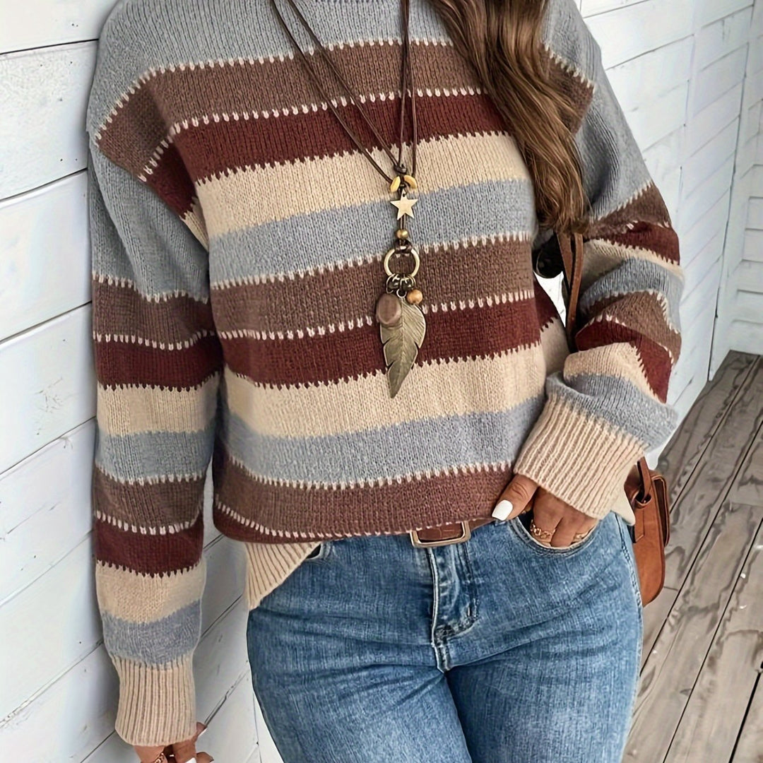 Abigail | Women's Striped Round-Neck Sweater