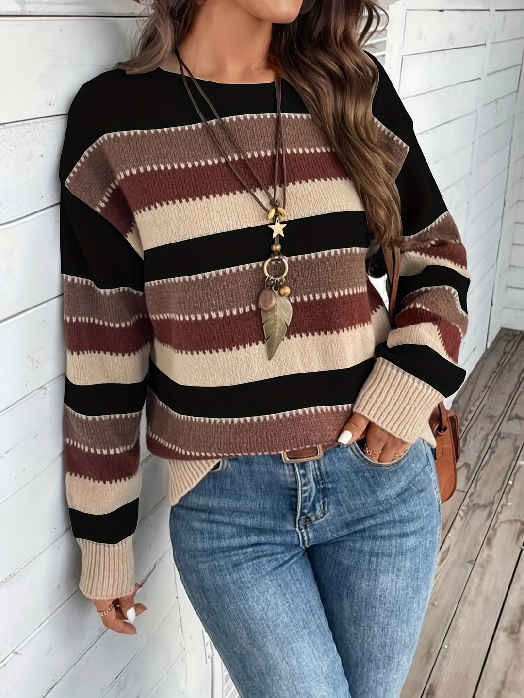 Abigail | Women's Striped Round-Neck Sweater