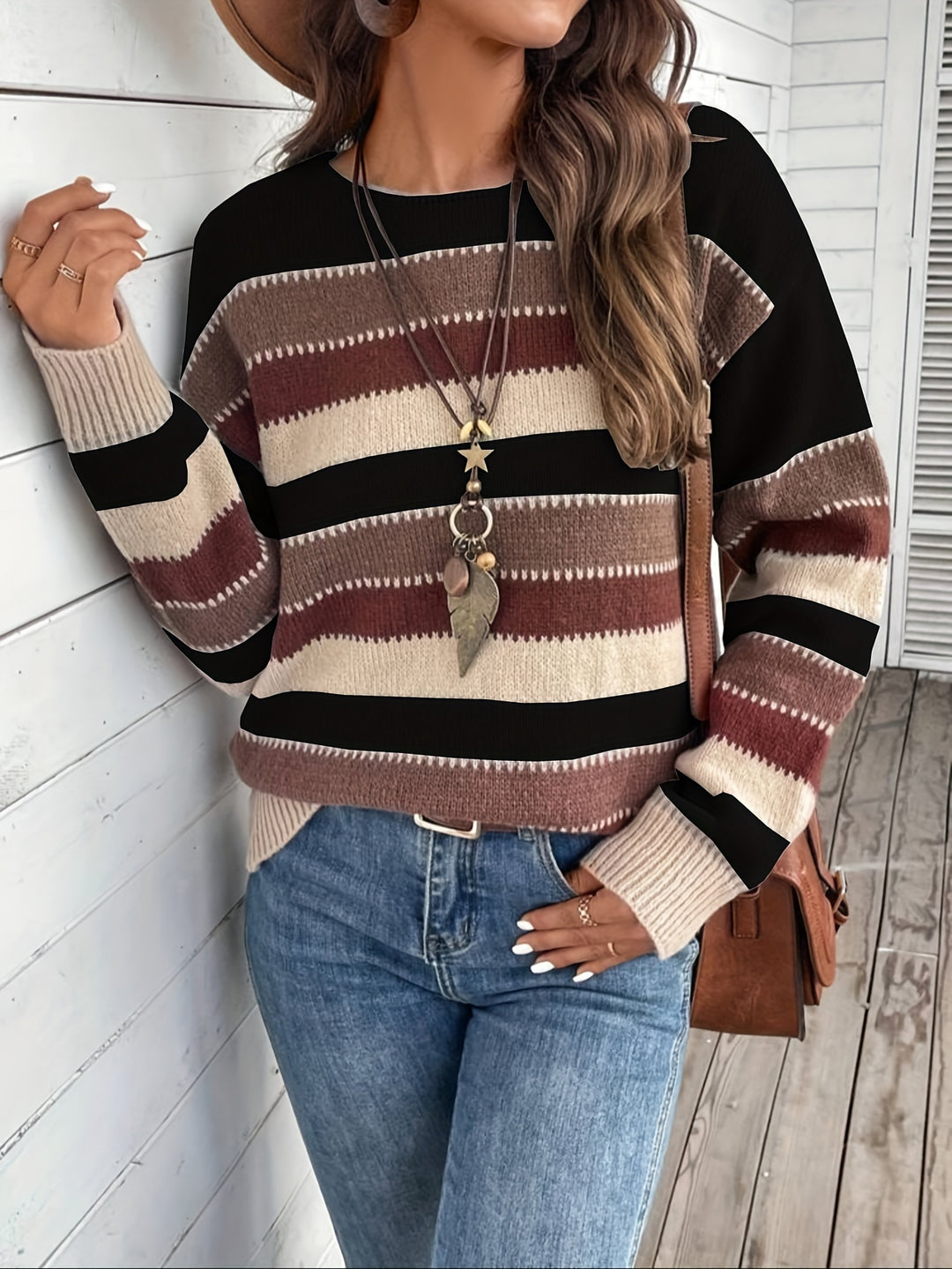 Abigail | Women's Striped Round-Neck Sweater