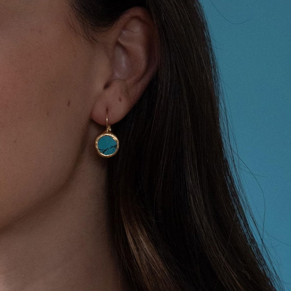 Ariana | Gold-Tone Turquoise Stone Drop Earrings