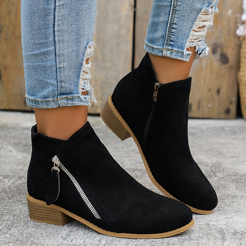 Rowena | Women's Comfortable Side-Zip Ankle Boots