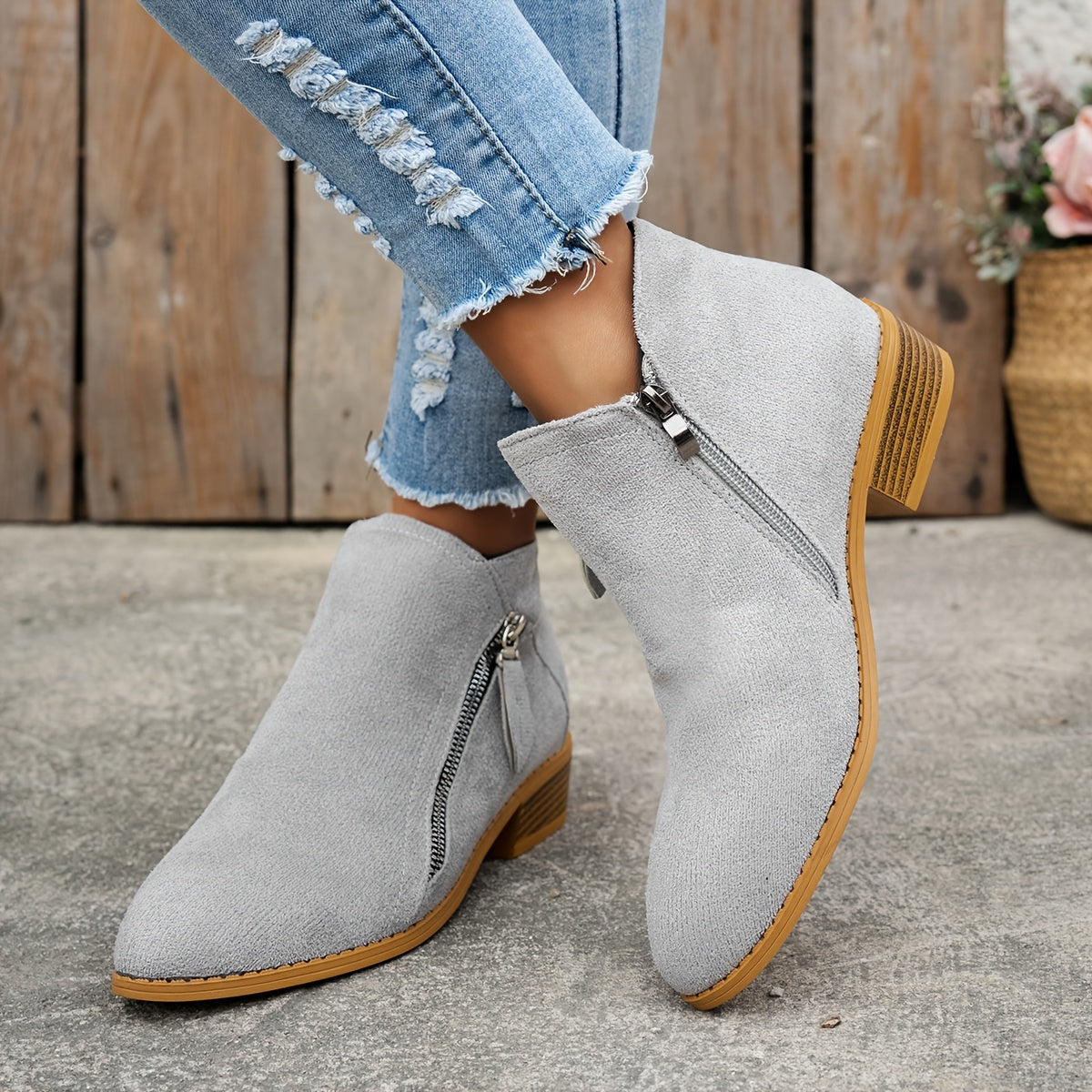 Rowena | Women's Comfortable Side-Zip Ankle Boots