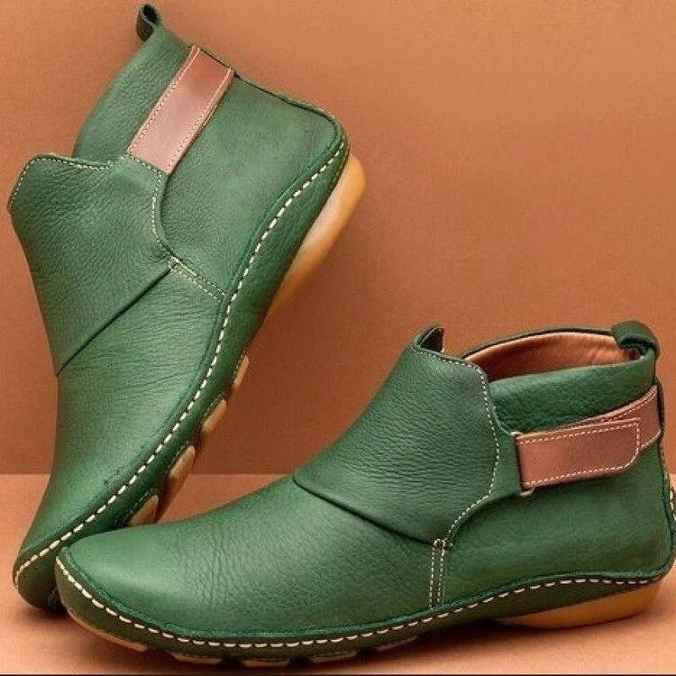 Freya | Women's Casual Ankle Boots with Side Zipper and Adjustable Strap