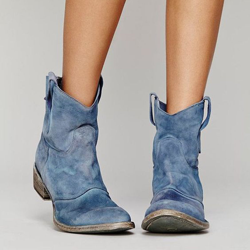 Jocelyn | Women's Western Ankle Boots with Low Block Heel and Pull Tabs