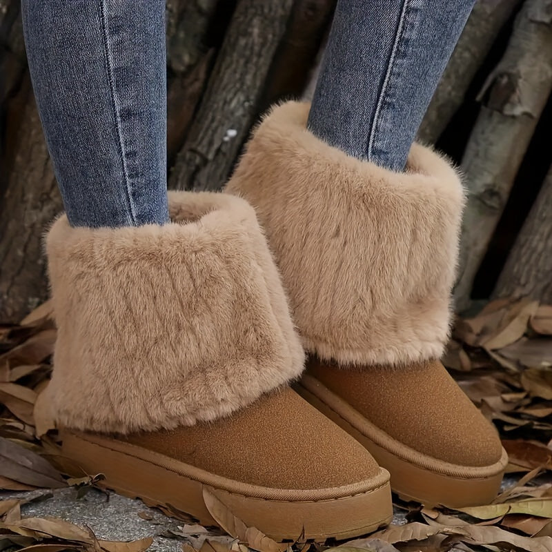 Benedetta | Women's Cozy Platform Ankle Boots with Plush Cuffs