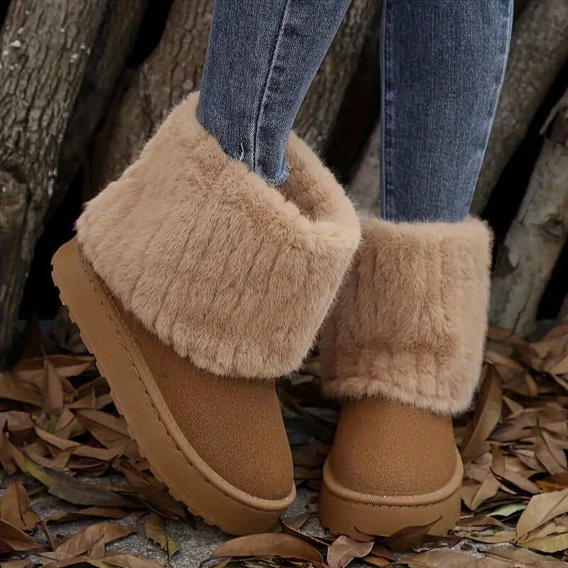 Benedetta | Women's Cozy Platform Ankle Boots with Plush Cuffs