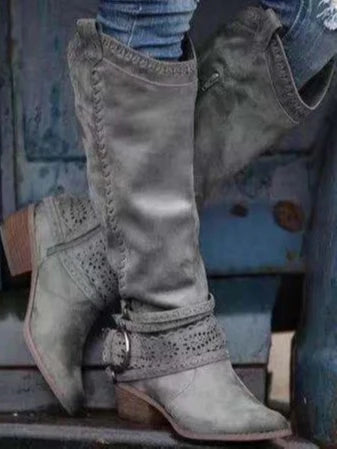 Bridget | Women's Knee-High Buckle Strap Boots