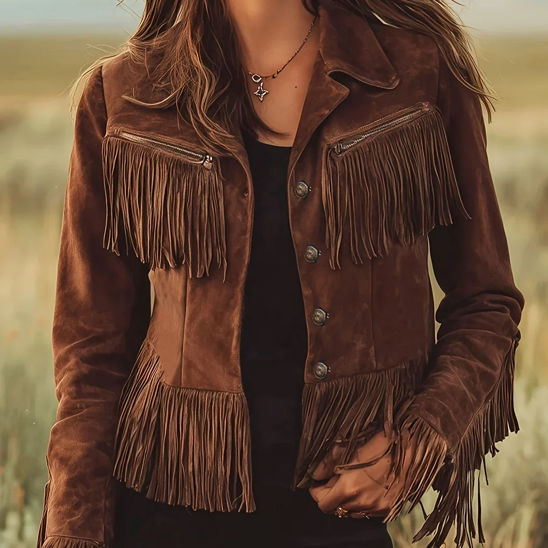 Brienne | Women's Western Fringe Jacket with Button Front