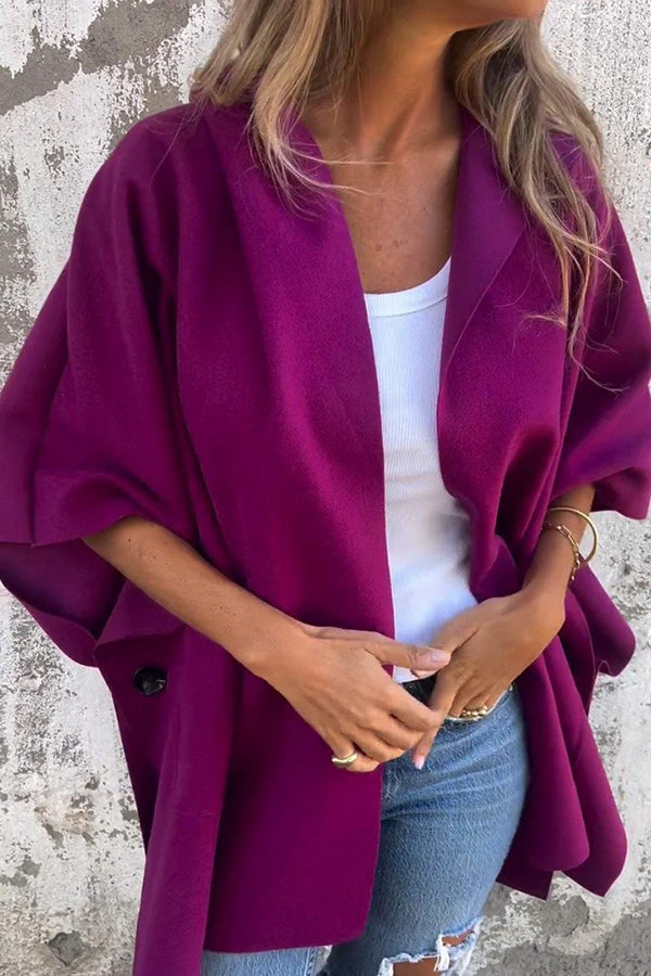 Tessa | Women's Oversized Cape Coat with Notched Collar