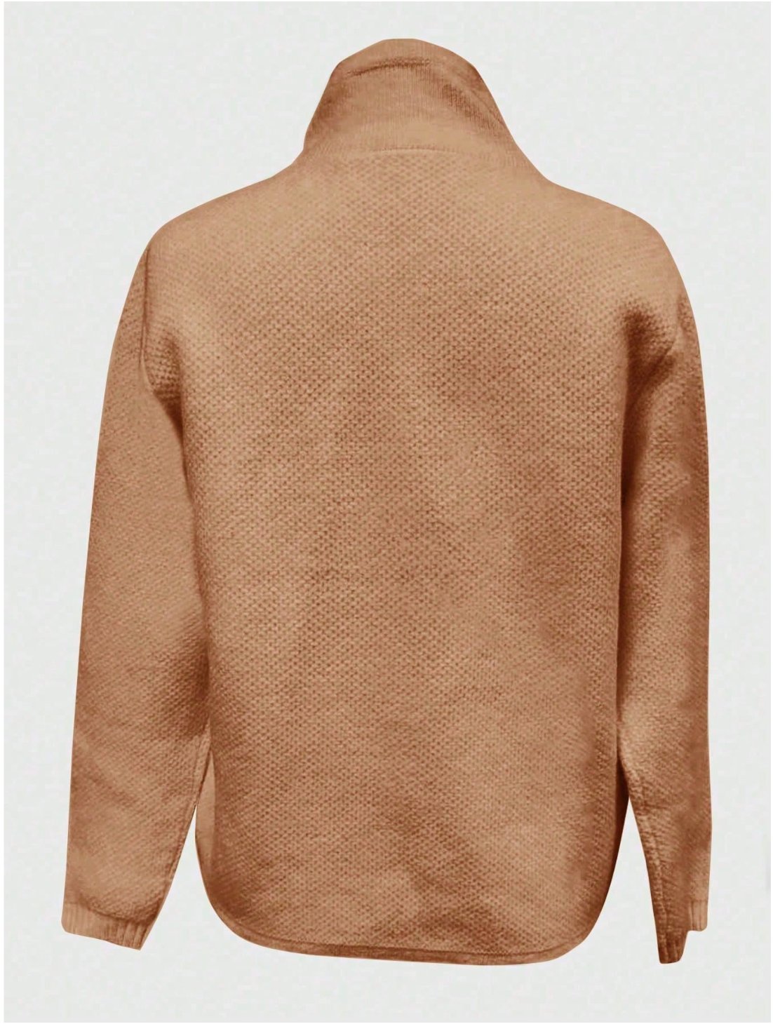 Eleanor | Women's Textured Button-Front Cardigan with Stand Collar and Decorative Cuffs