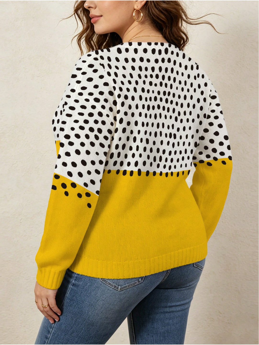 Mabel | Women's Polka-Dot Colorblock Cardigan