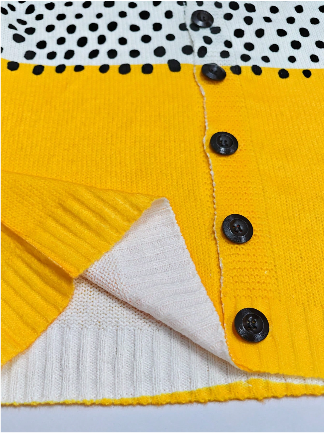 Mabel | Women's Polka-Dot Colorblock Cardigan