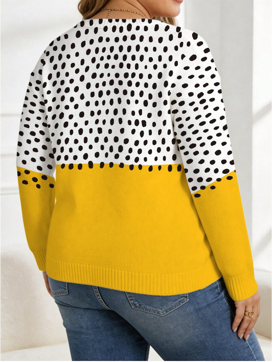 Mabel | Women's Polka-Dot Colorblock Cardigan