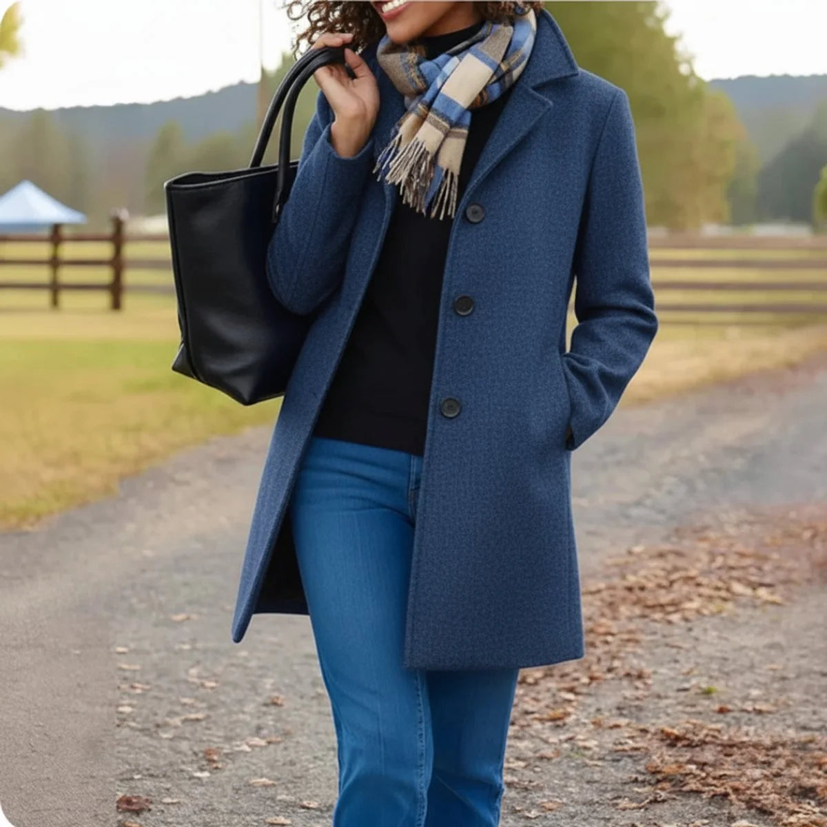 Vivienne | Women's Classic Single-Breasted Mid-Length Coat