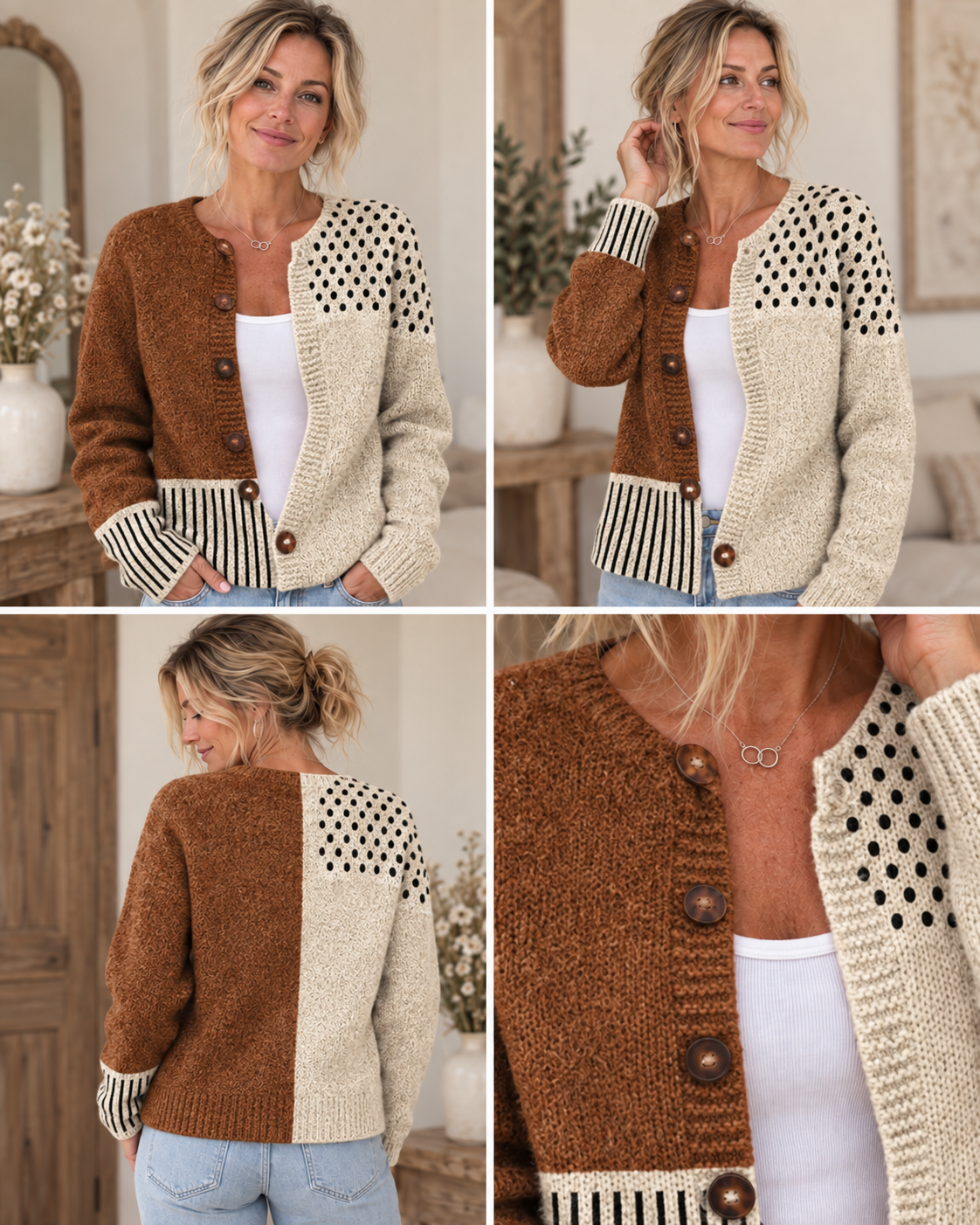 Louisa | Women's Vintage Rose-Print Cardigan