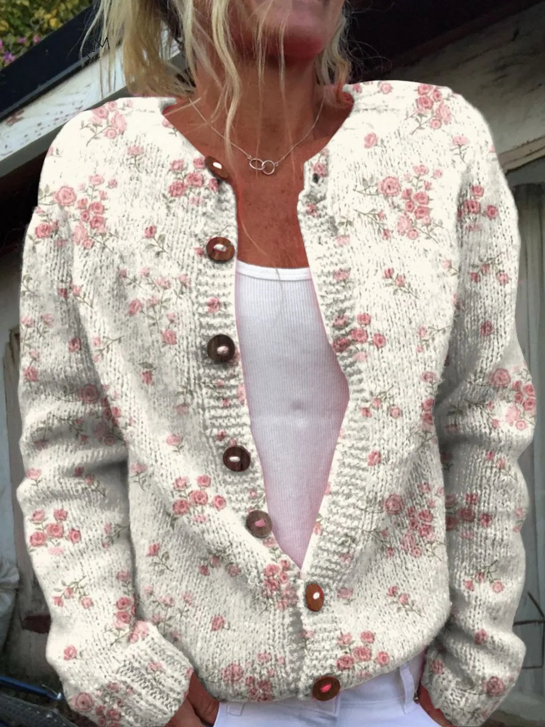 Luisa | Women's Vintage Rose-Print Cardigan