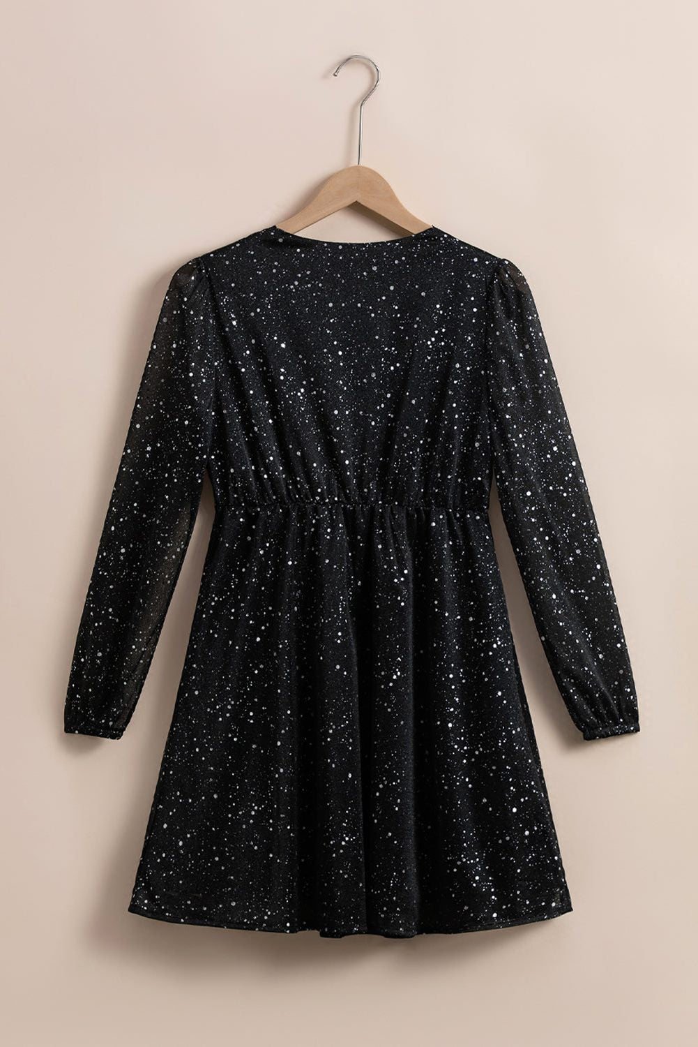 Cassandra | Women’s Sequin V-Neck Wrap Dress with Long Sleeves