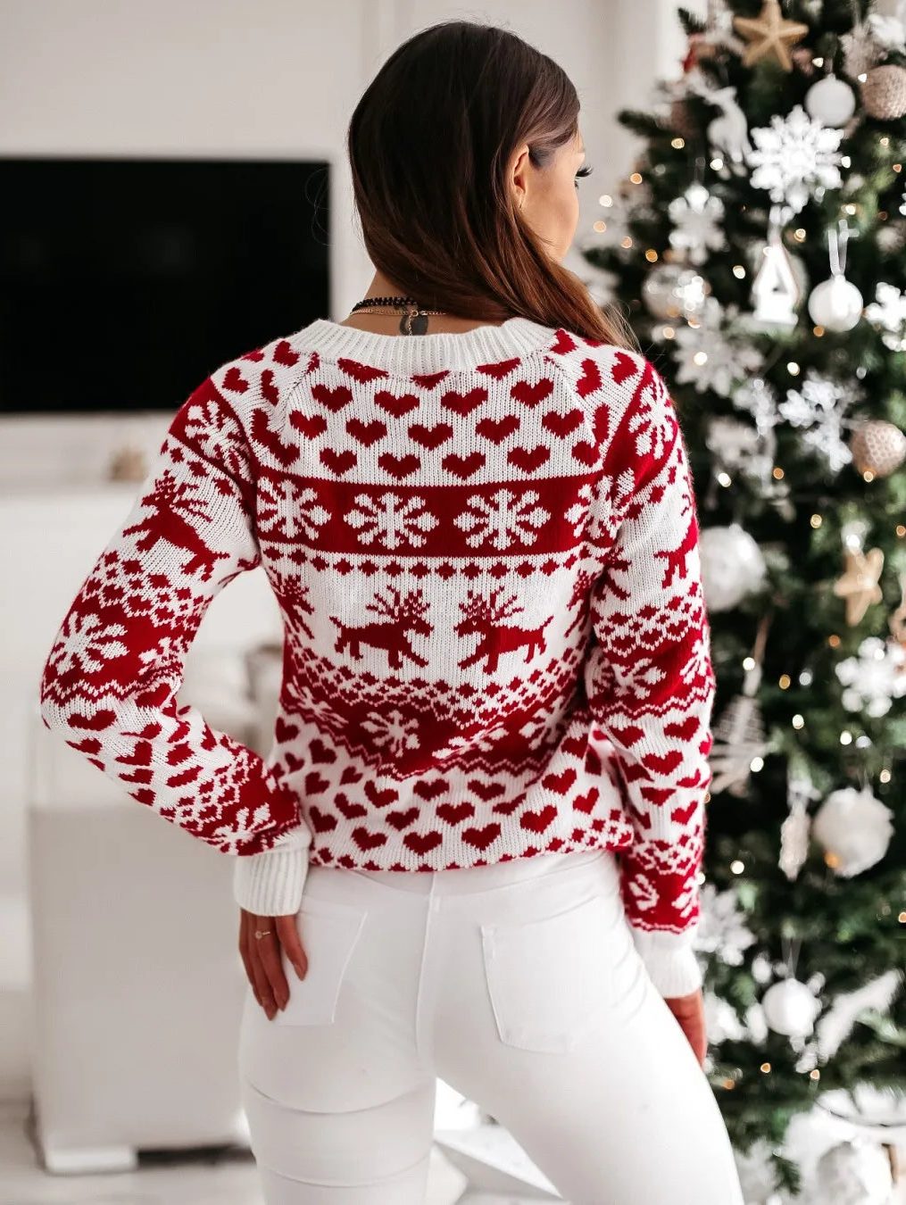 Heidi | Women's Fair Isle Reindeer Christmas Sweater