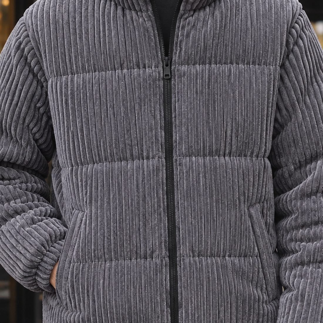 Bennett | Men's Ribbed Padded Zip-Up Jacket