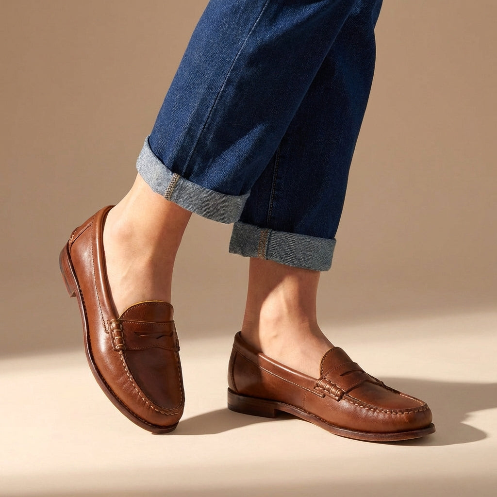 Dariane | Women's Classic Penny Loafers with Moccasin Stitching