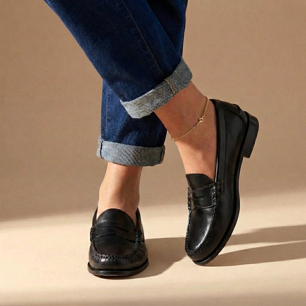 Dariane | Women's Classic Penny Loafers with Moccasin Stitching