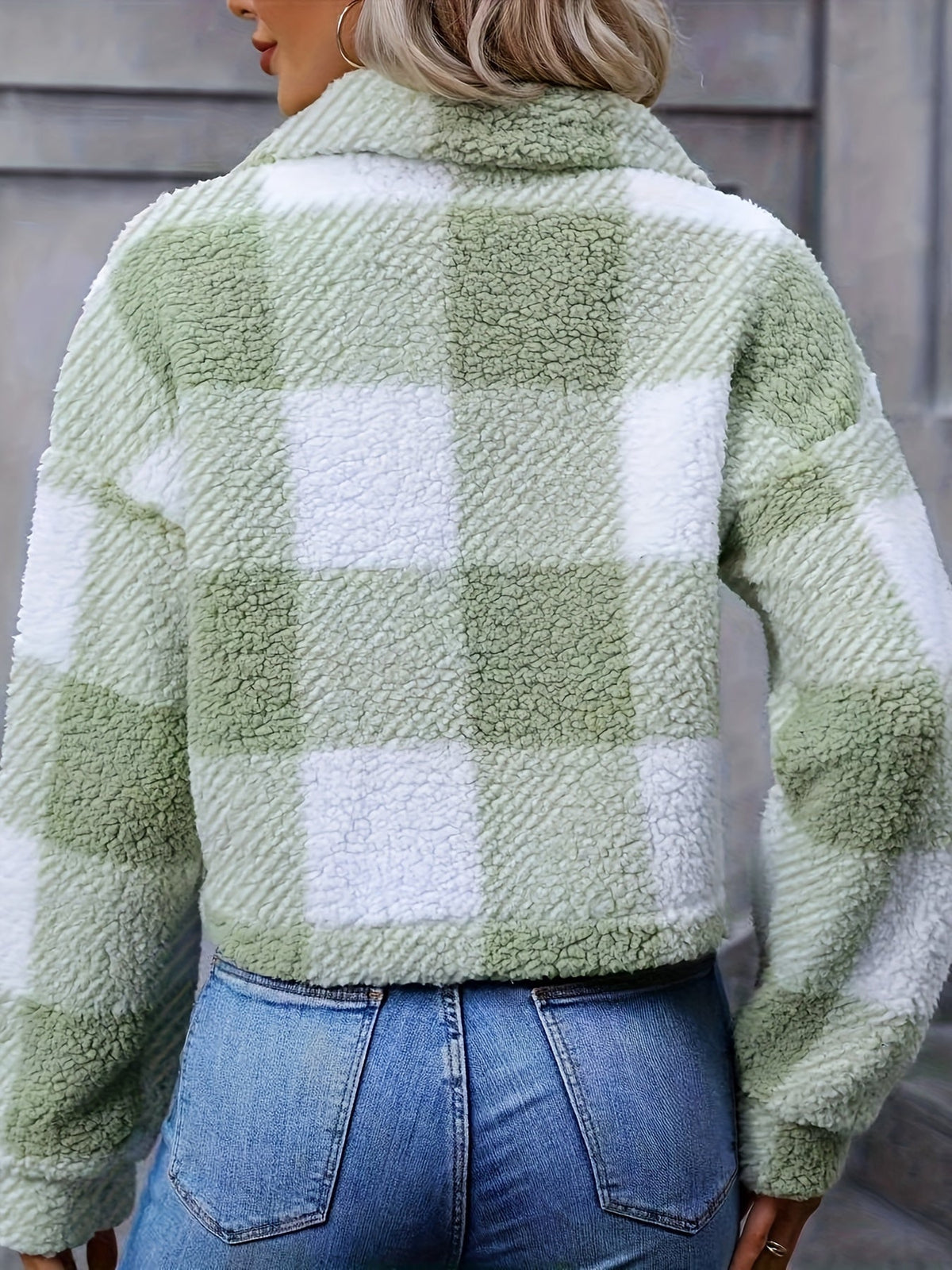 Dianne | Women's Cropped Check Shacket with Relaxed Fit