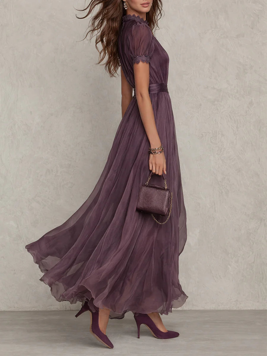 Elarisse | Women's Mauve A-Line Maxi Occasion Dress