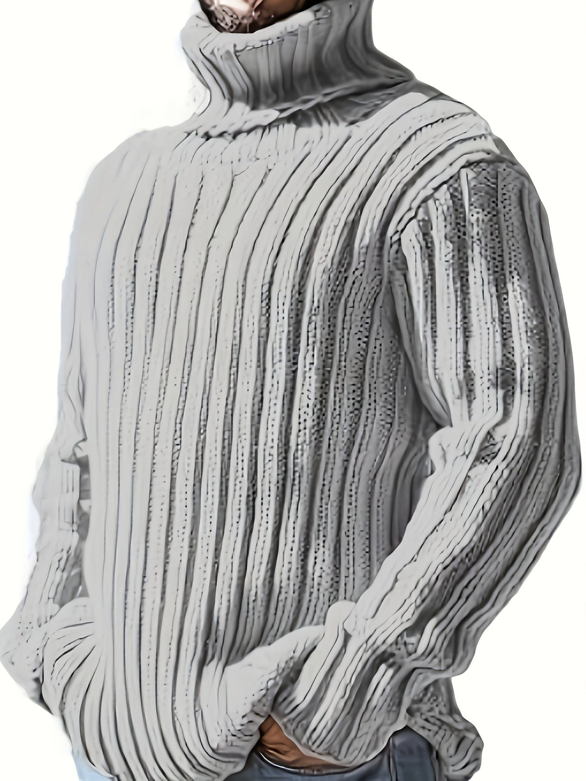 Elliot | Men's Ribbed High-Neck Pullover Sweater