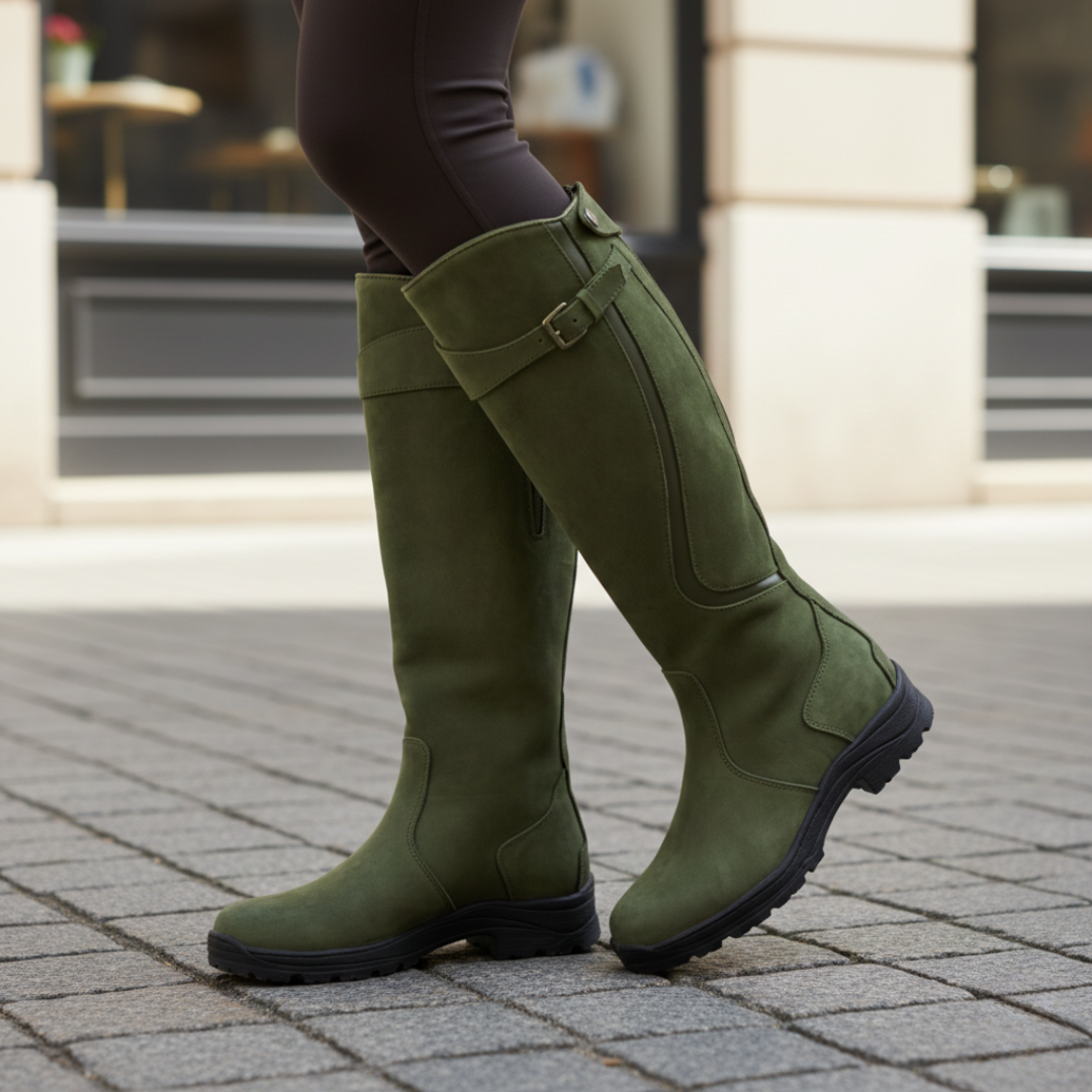 Faith | Women's Waterproof Knee-High Boots with Buckle Strap