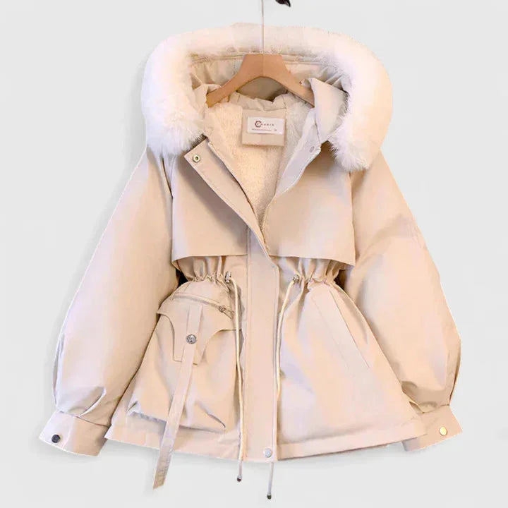 Harper | Women's Hooded Winter Parka Jacket with Faux Fur-Style Trim and Drawstring Waist