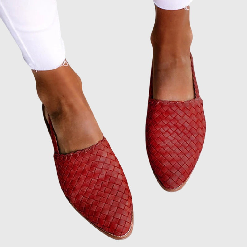 Adele | Women's Pointed-Toe Slingback Flats with Textured Pattern