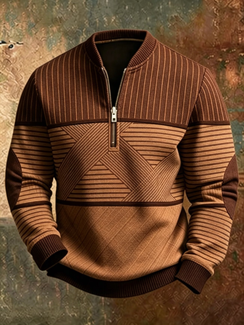 Graham | Men's Half-Zip Sweater with Geometric Pattern