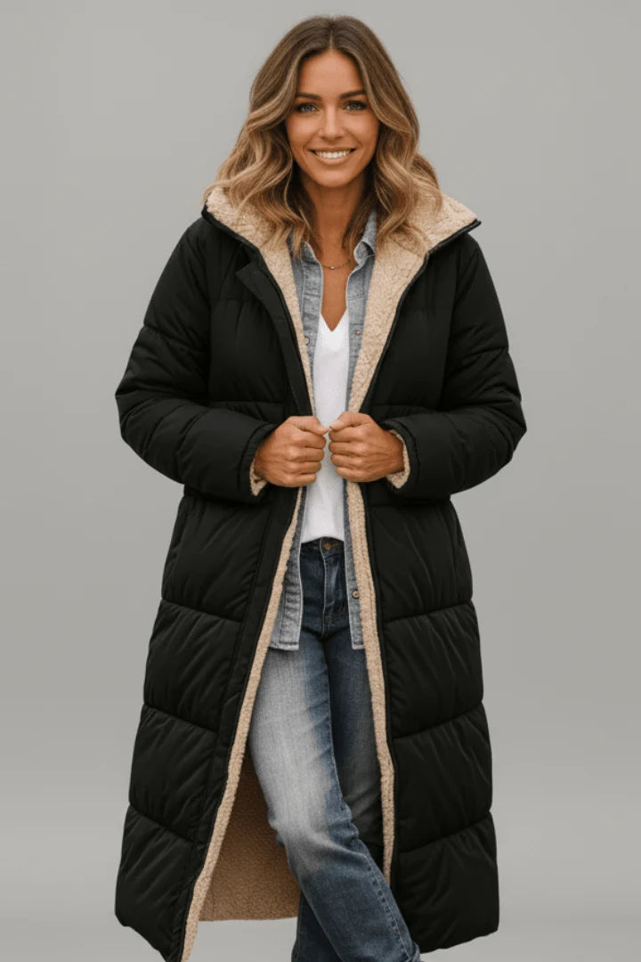 Helena | Women's Longline Hooded Quilted Winter Coat
