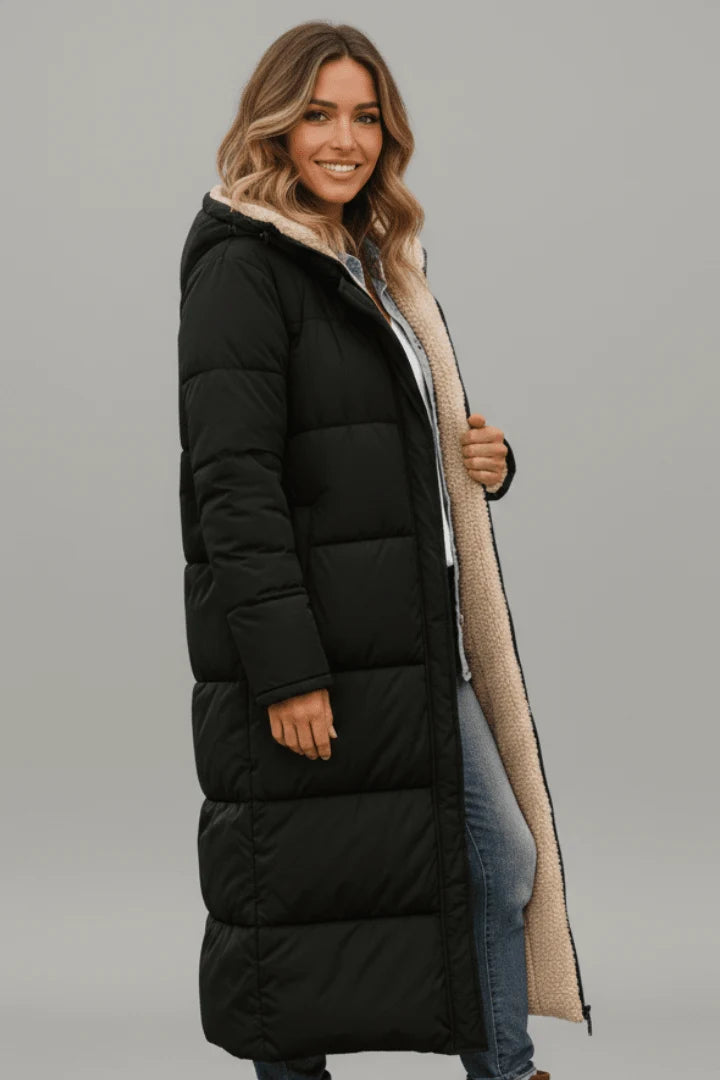 Helena | Women's Longline Hooded Quilted Winter Coat