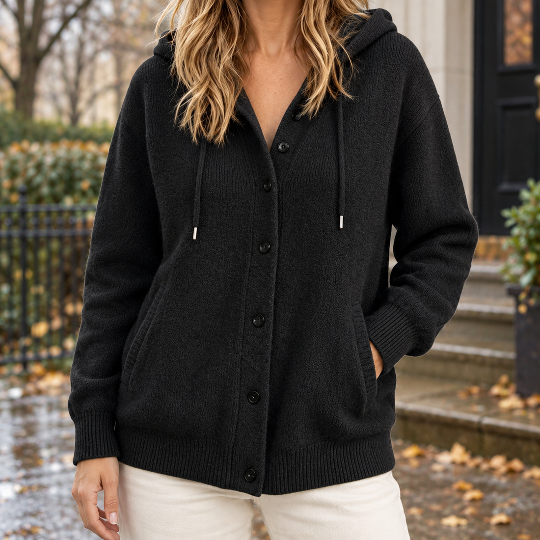 Veronica | Women's Hooded Button-Front Cardigan