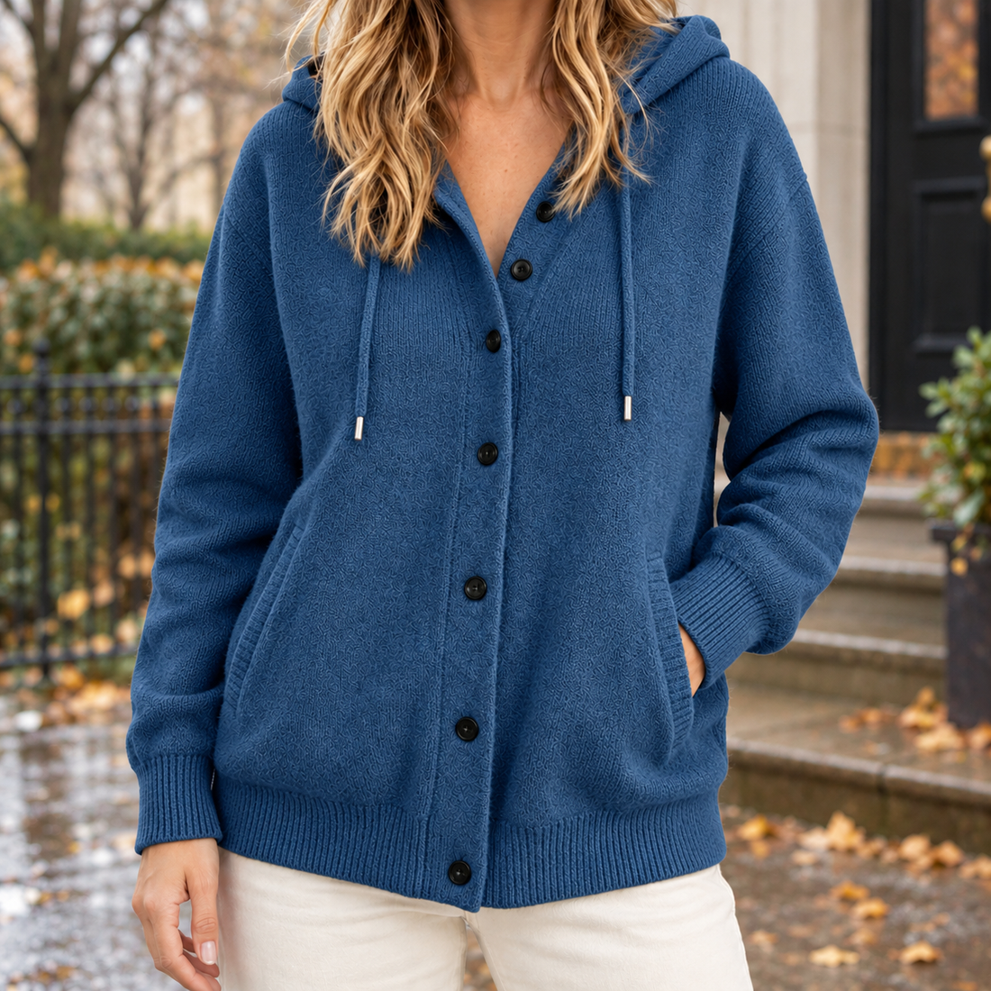Veronica | Women's Hooded Button-Front Cardigan