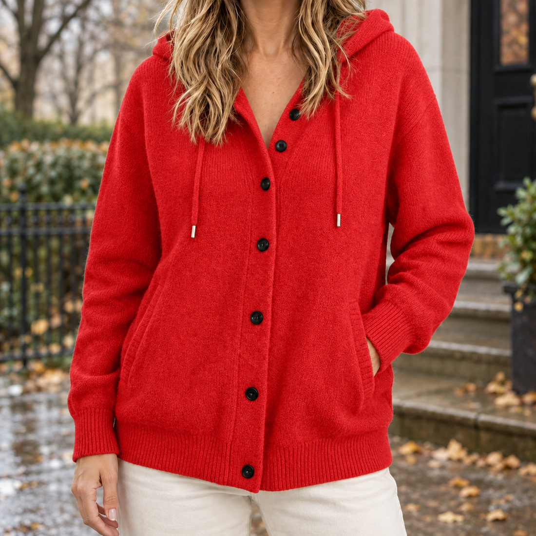Veronica | Women's Hooded Button-Front Cardigan