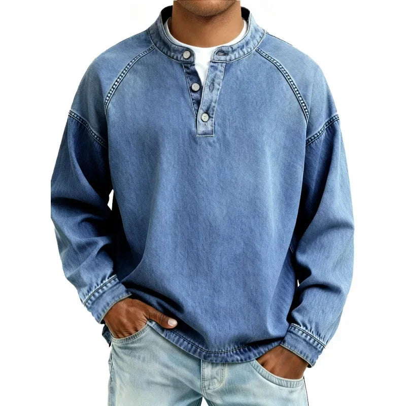 Jasper | Men's Vintage-Inspired Button-Up Shirt with Long Sleeves