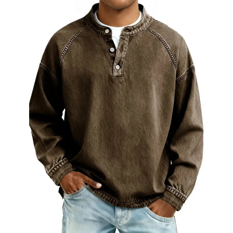 Jasper | Men's Vintage-Inspired Button-Up Shirt with Long Sleeves