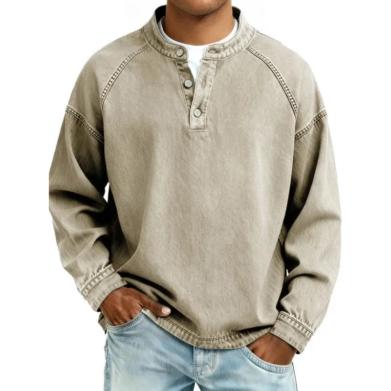 Jasper | Men's Vintage-Inspired Button-Up Shirt with Long Sleeves