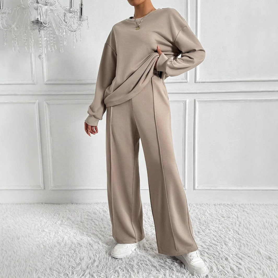Jordan | Women's Relaxed Two-Piece Set with Drop-Shoulder Top and Trousers
