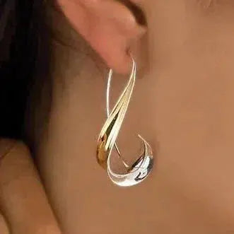 Marina | Vintage Two-Tone Gold and Silver Drop Earrings