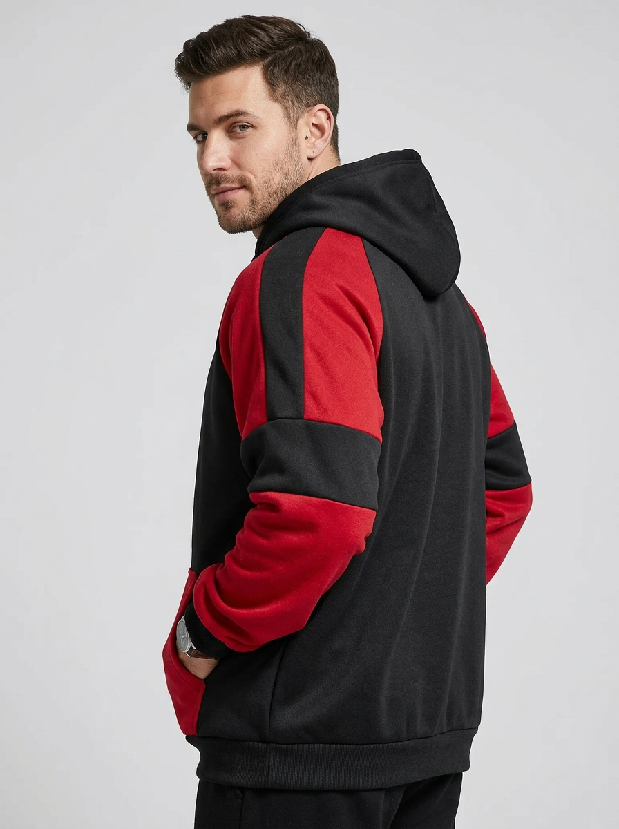 Men's Hoodie Color Block Raglan | Kangaroo Pocket