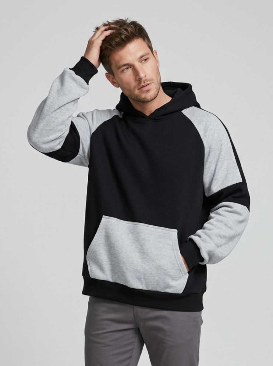 Men's Hoodie Color Block Raglan | Kangaroo Pocket
