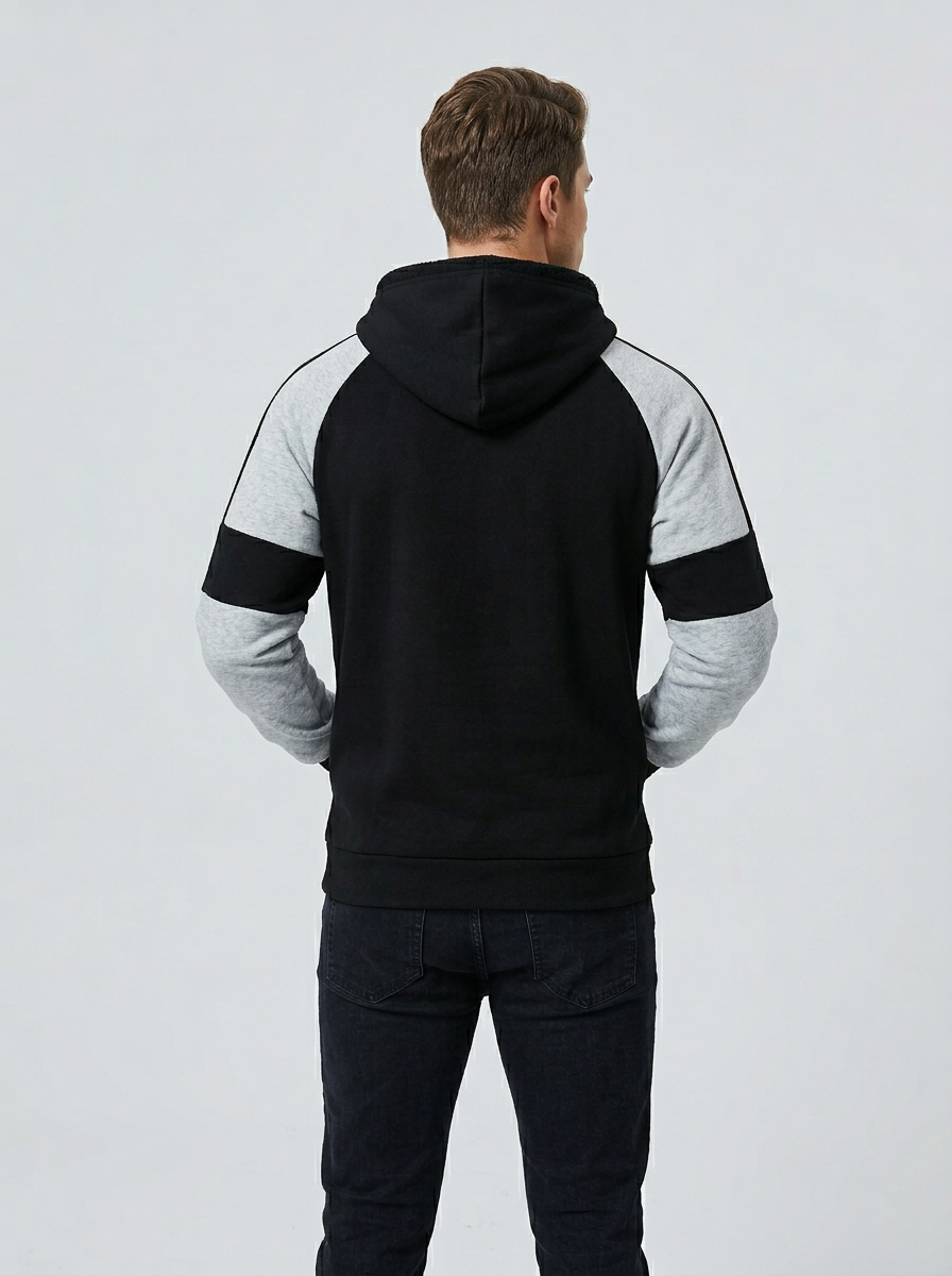 Men's Hoodie Color Block Raglan | Kangaroo Pocket